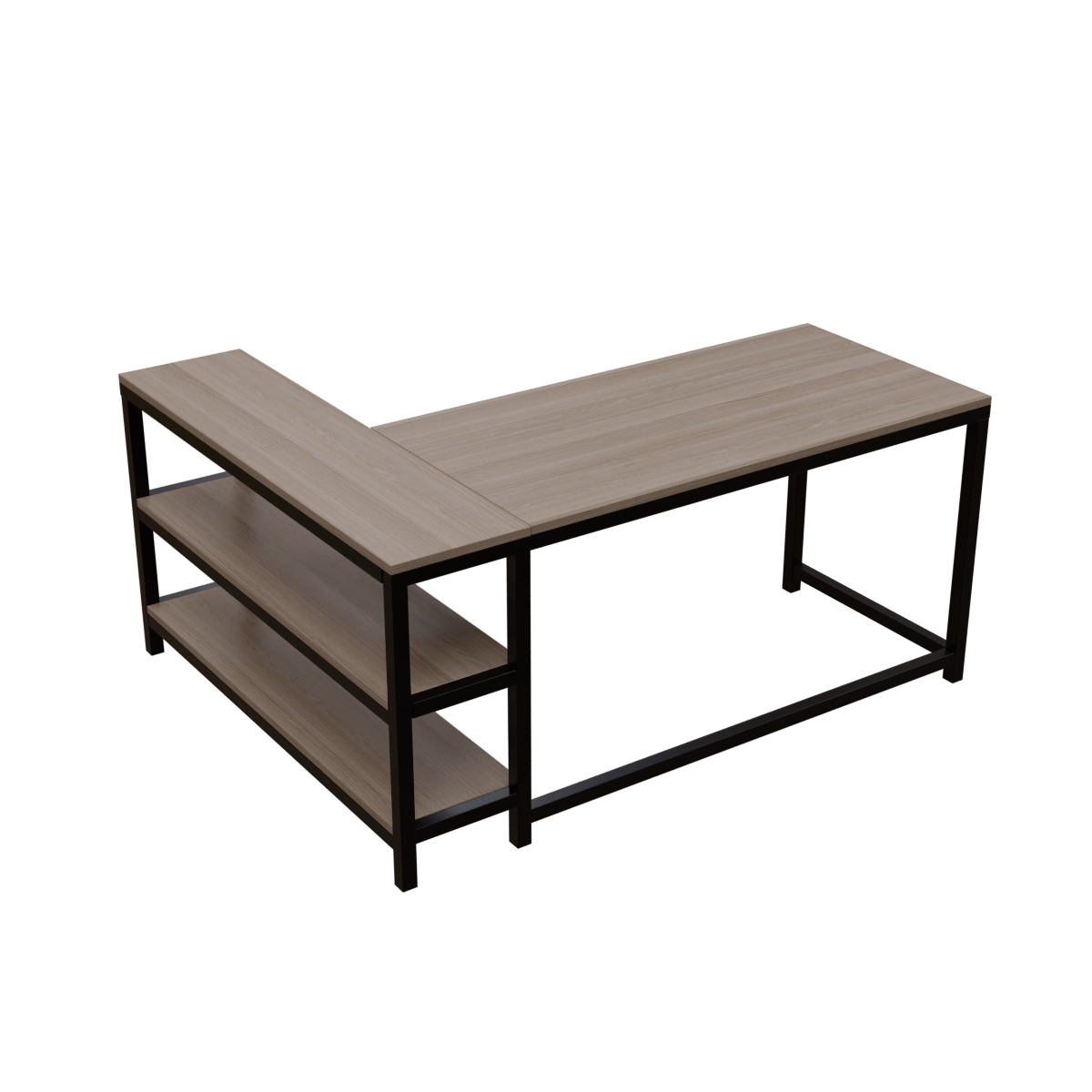 Optimus L shape desk with Storage Design by Riyan Luxiwood.