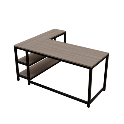 Optimus L shape desk with Storage Design by Riyan Luxiwood.