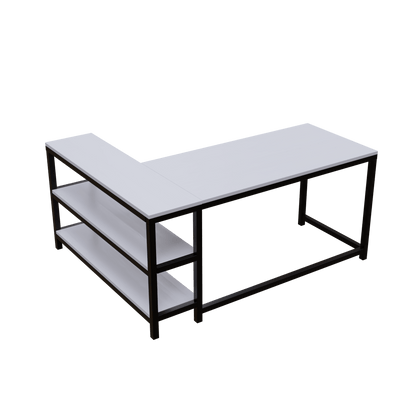 Optimus L shape desk with Storage Design by Riyan Luxiwood.