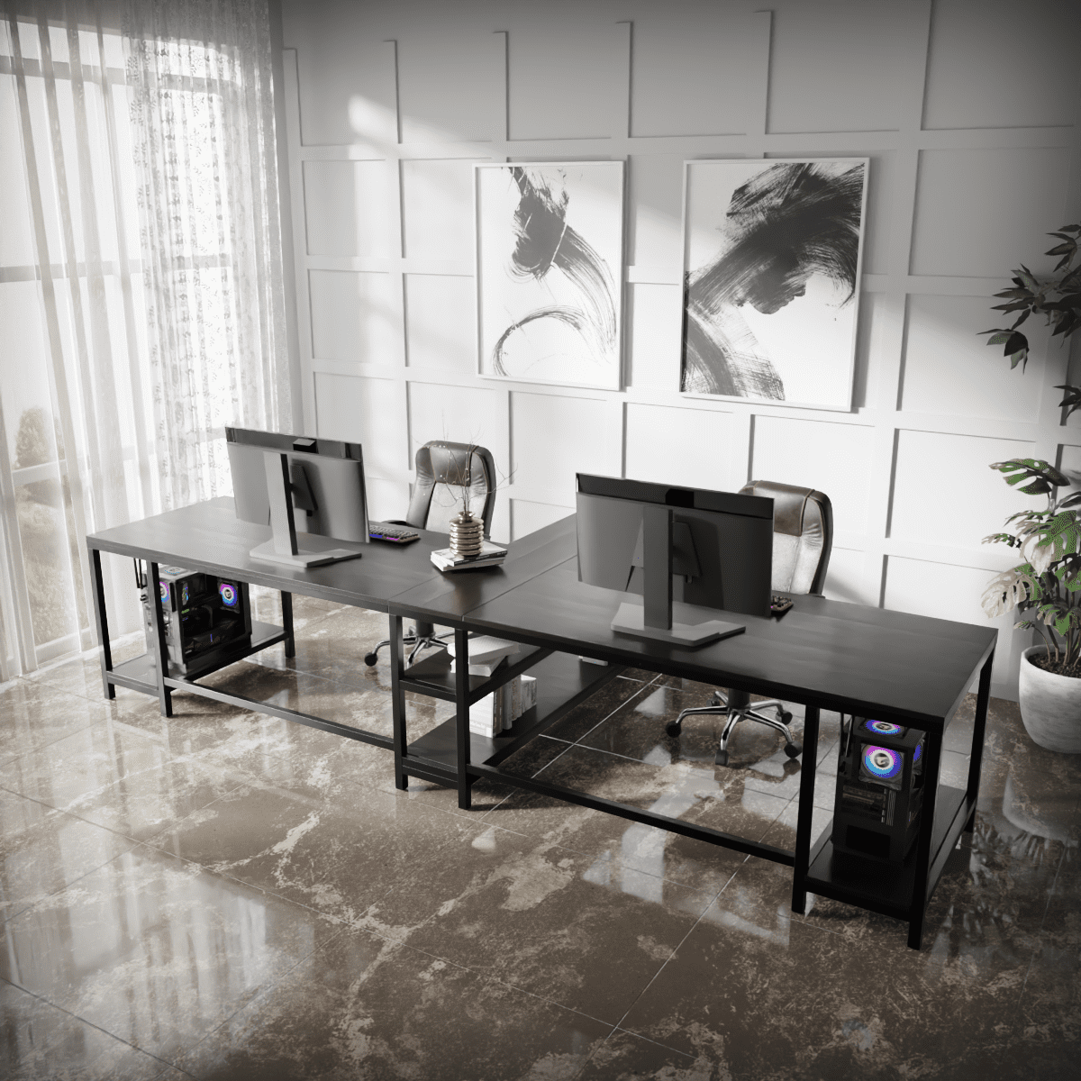 Haldin Computer Table With Open Storage By Riyan Luxiwood.