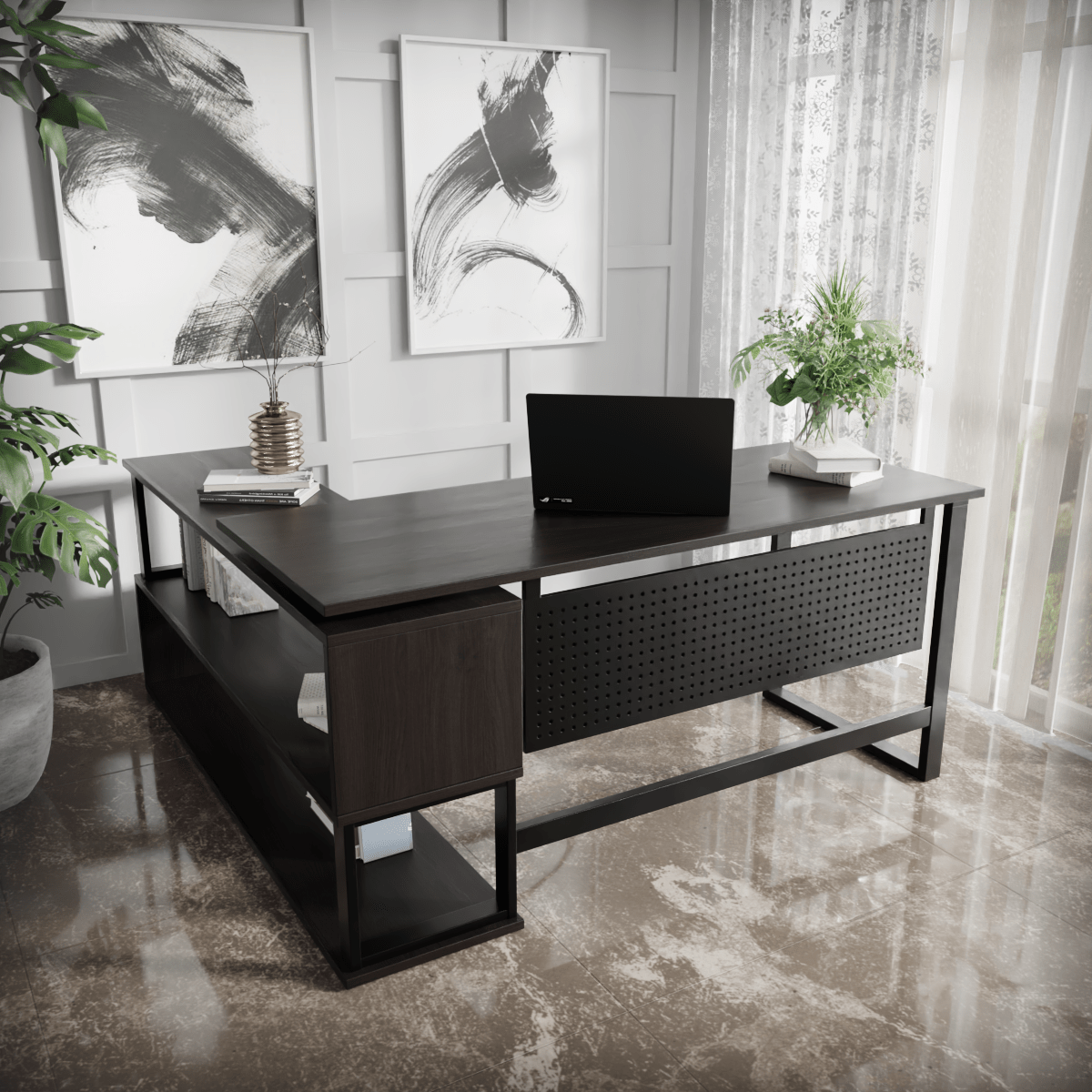Hunter L Shaped Executive Desk by Riyan Luxiwood