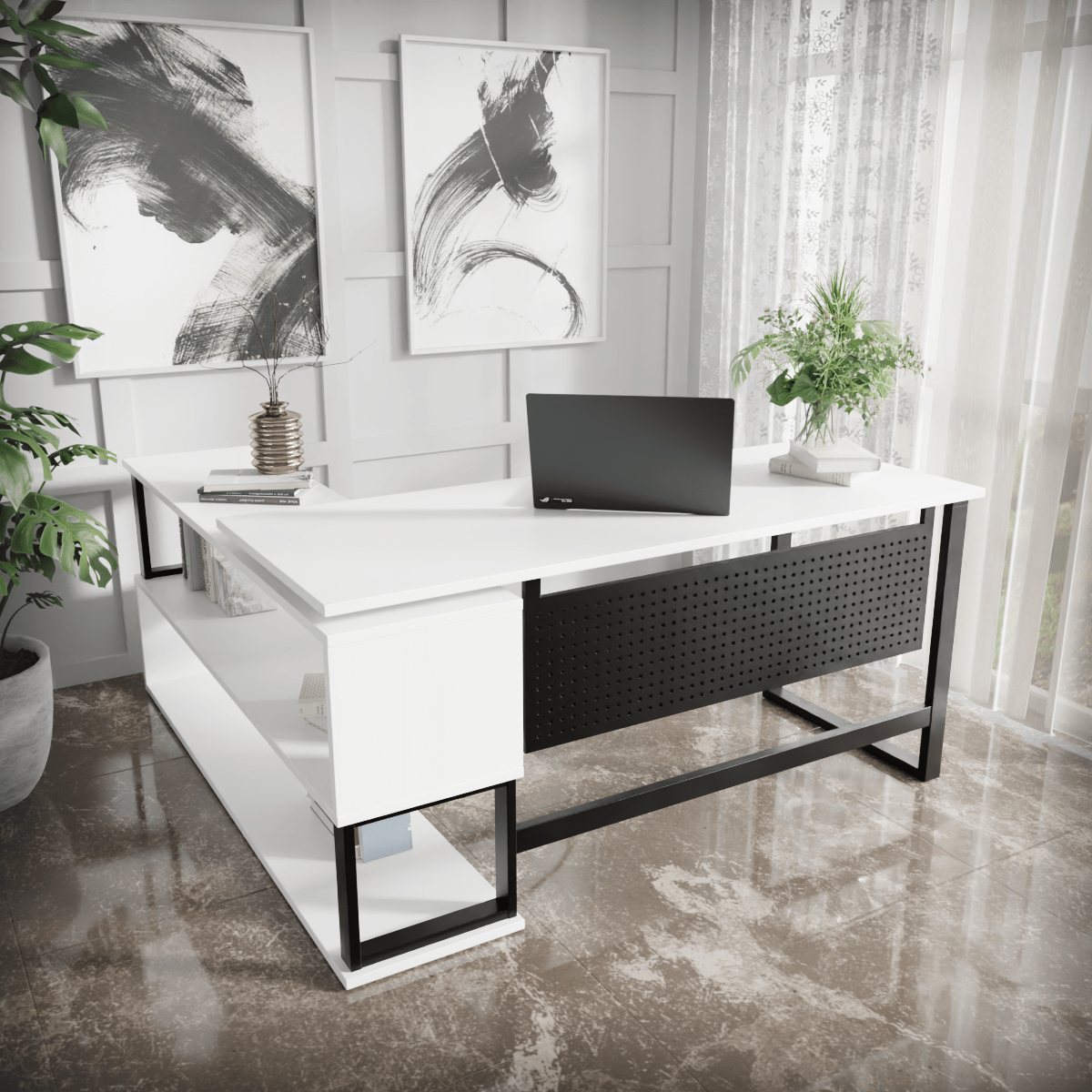 Hunter L Shaped Executive Desk by Riyan Luxiwood