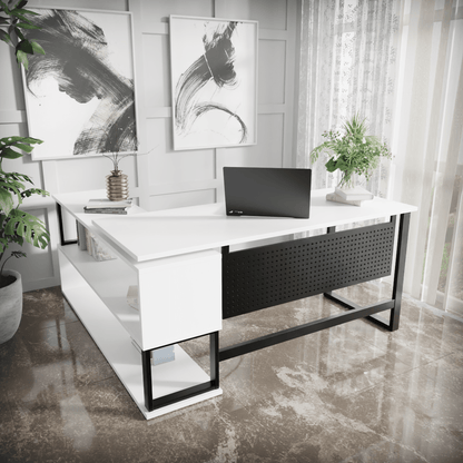 Hunter L Shaped Executive Desk with Storage Design by Riyan Luxiwood