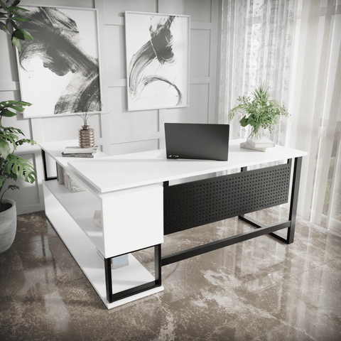 Hunter L Shaped Executive Desk with Storage Design by Riyan Luxiwood