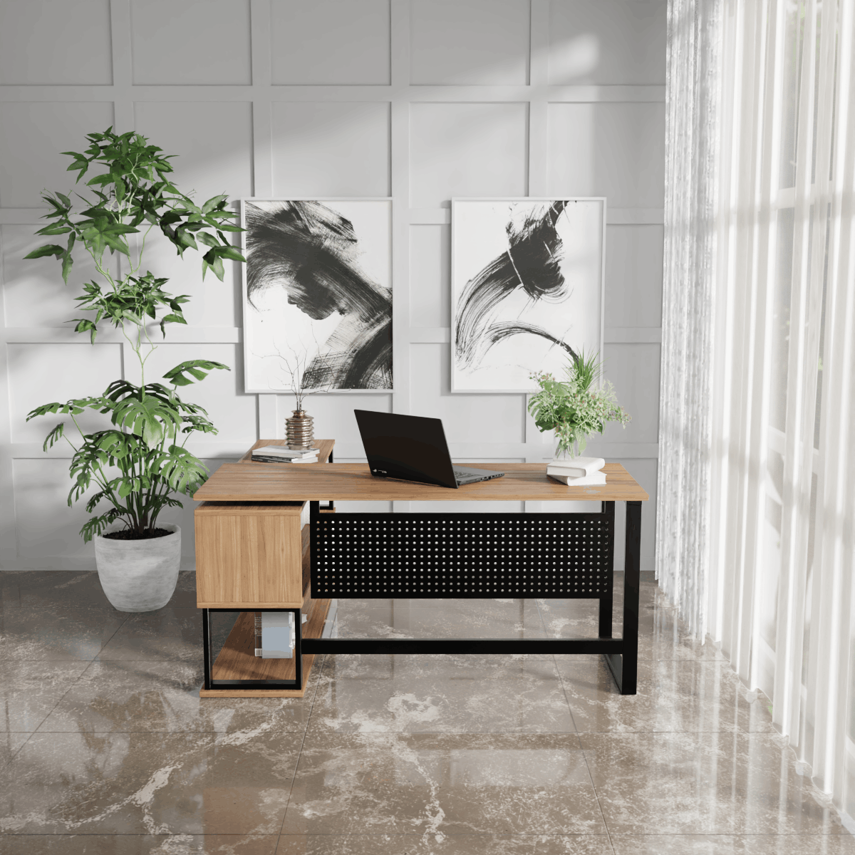 Hunter L Shaped Executive Desk by Riyan Luxiwood