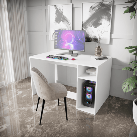 Gloria Computer Table Open With Storage By Riyan Luxiwood.