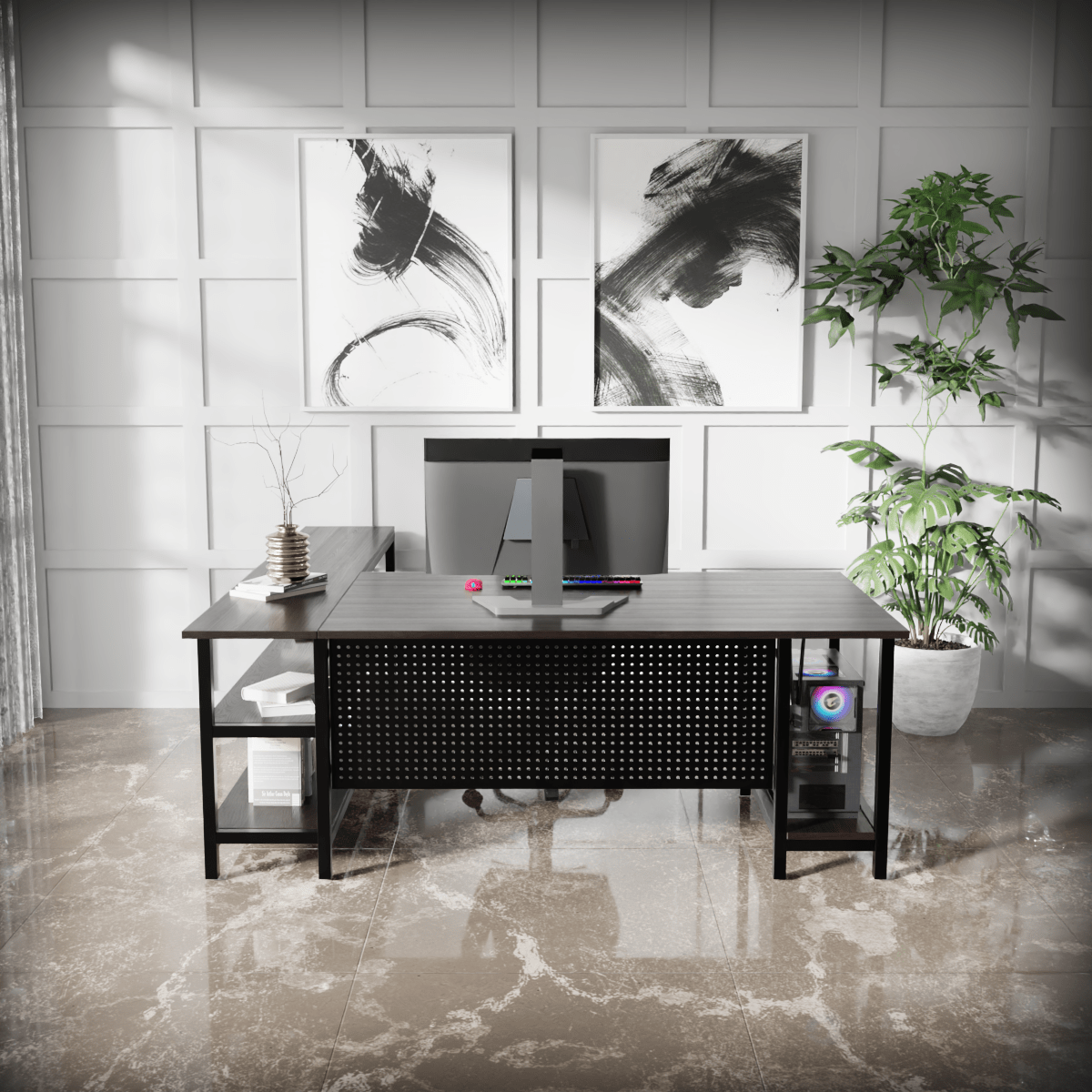 Marvin study Table With Open Storage by Riyan Luxiwood.