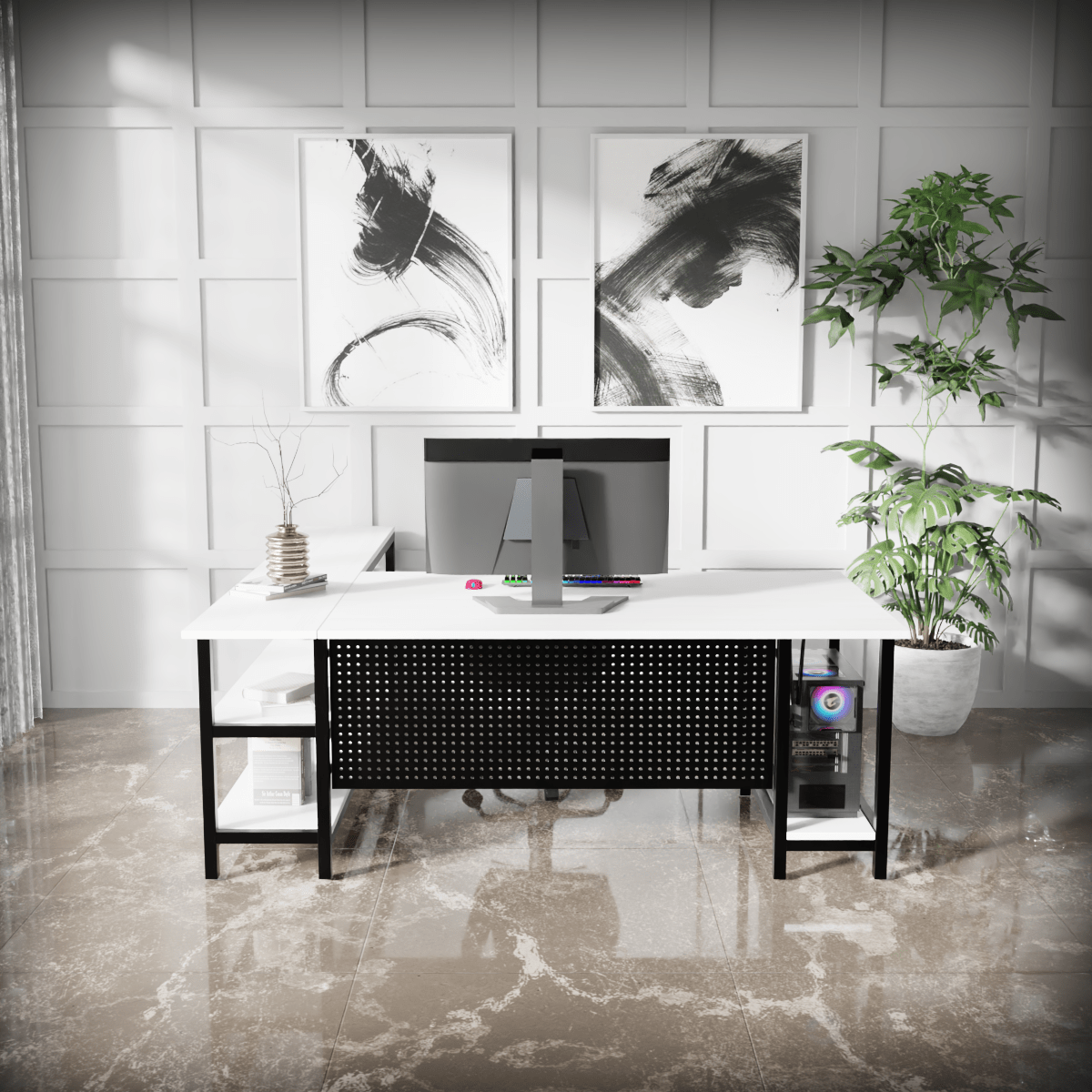 Marvin study Table With Open Storage by Riyan Luxiwood.