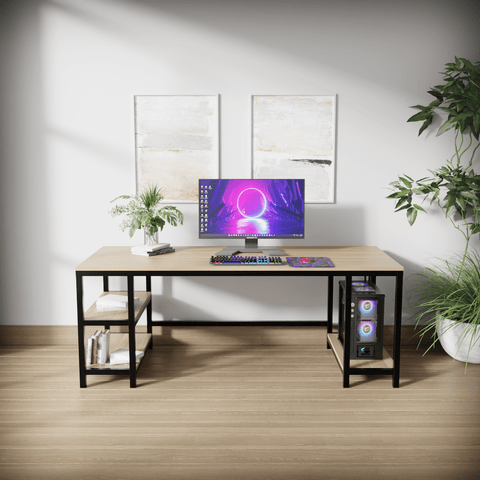 Jackson computer Table With Open Storage By Riyan Luxiwood.