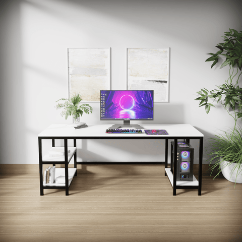 Jackson computer Table With Open Storage By Riyan Luxiwood.