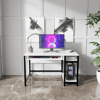 Carter Computer Table With Open Storage By Riyan Luxiwood.