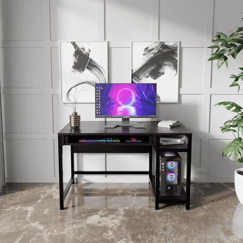 Carter Computer Table With Open Storage By Riyan Luxiwood.