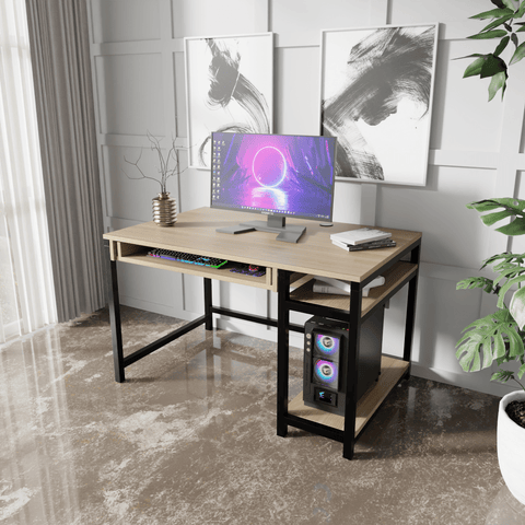 Carter Computer Table With Open Storage By Riyan Luxiwood.