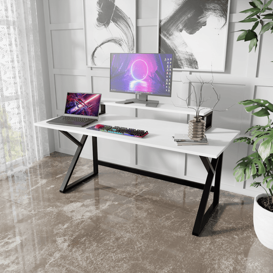 Meja Computer Table with Top Shelves for Home & Office, Modern Computer Desk Table, Multipurpose Table By Riyan Luxiwood.