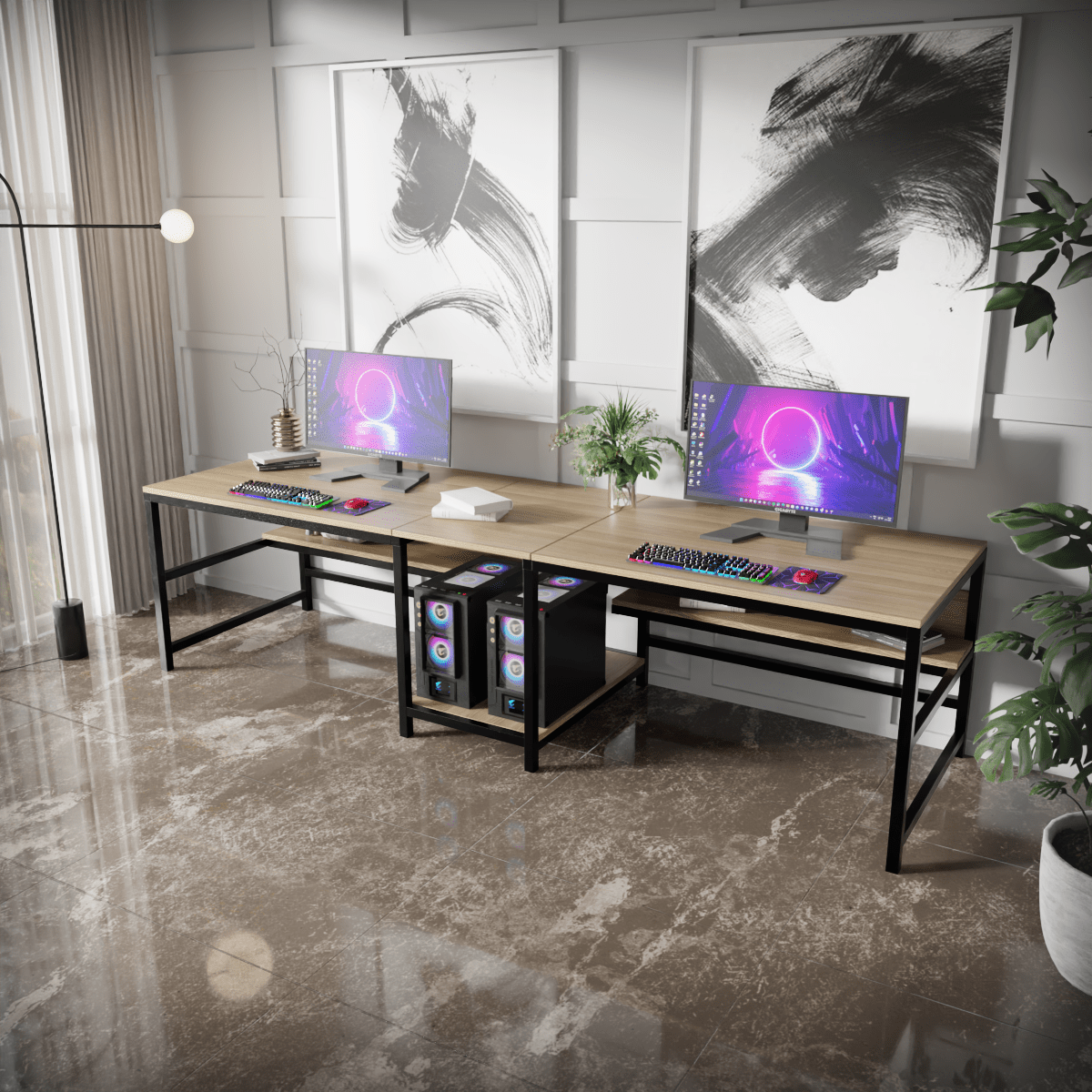 Dublin Computer Table With Open Storage By Riyan Luxiwood.