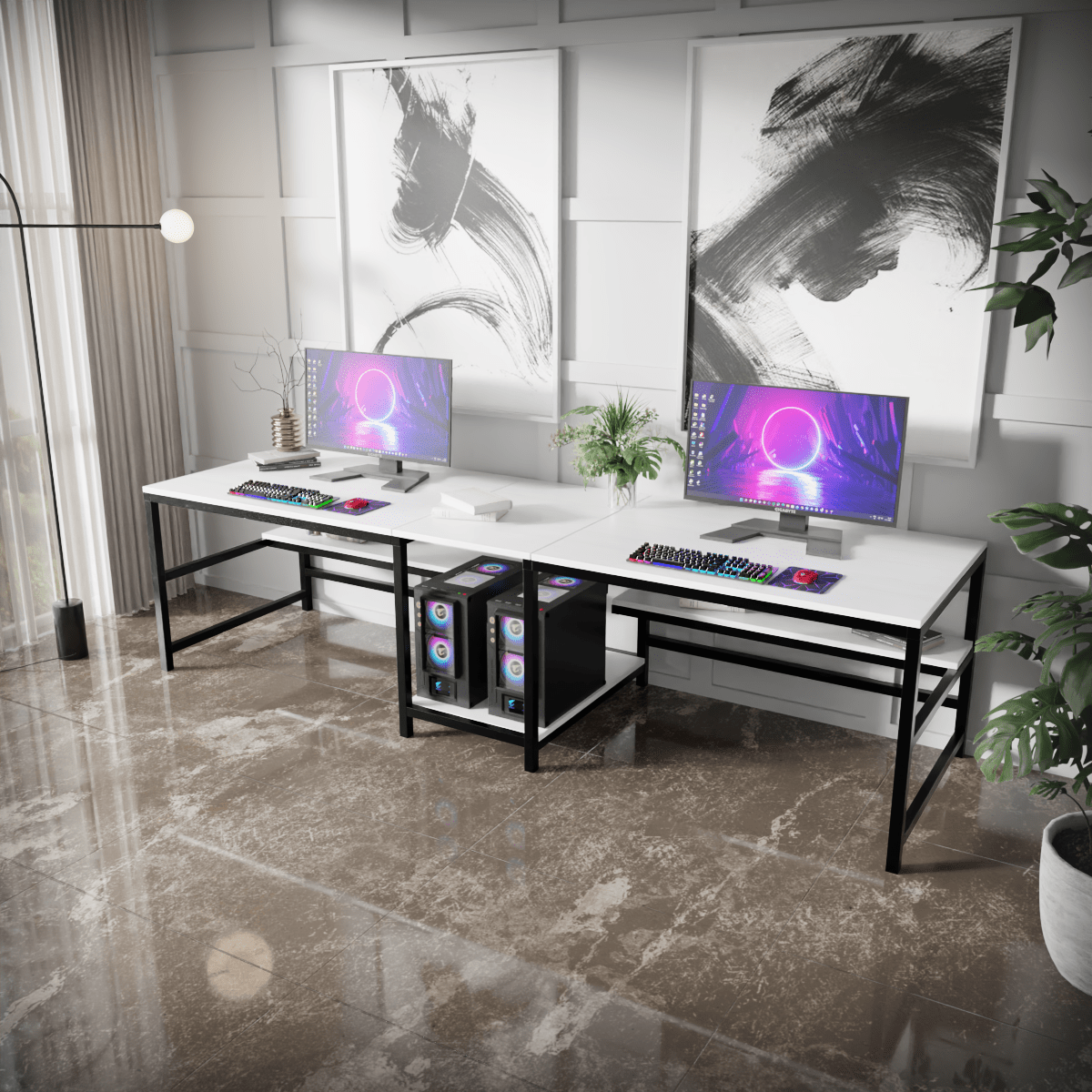 Dublin Computer Table With Open Storage By Riyan Luxiwood.