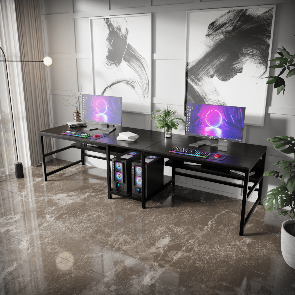 Dublin Computer Table With Open Storage By Riyan Luxiwood.