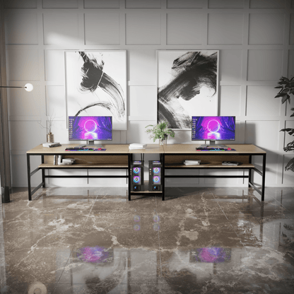 Dublin Computer Table With Open Storage By Riyan Luxiwood.