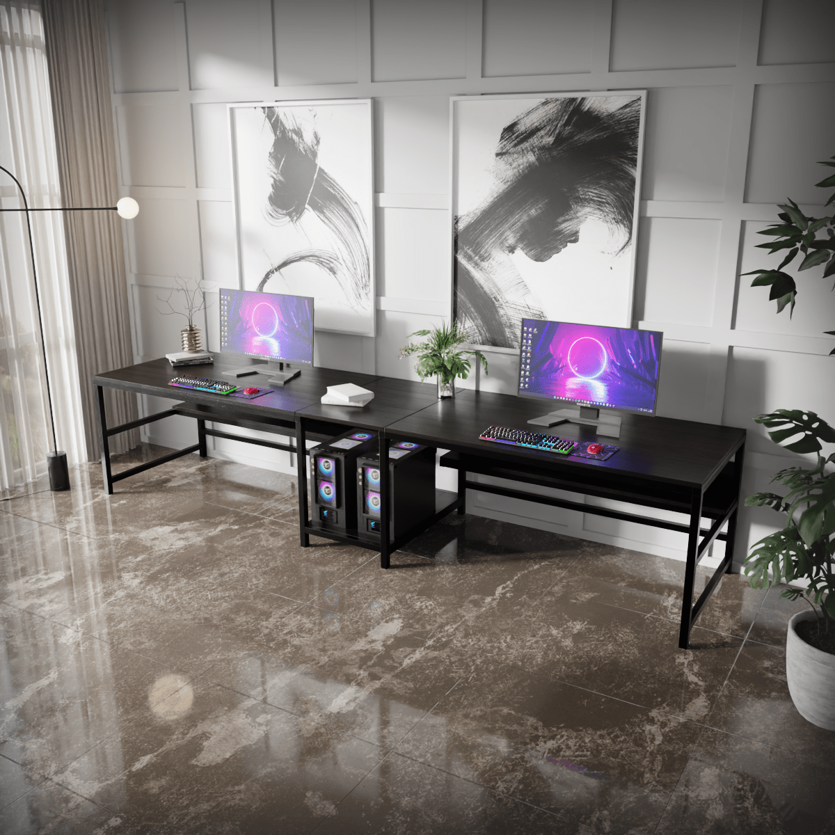 Dublin Computer Table With Open Storage By Riyan Luxiwood.