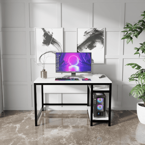 Carter Computer Table With Open Storage By Riyan Luxiwood.