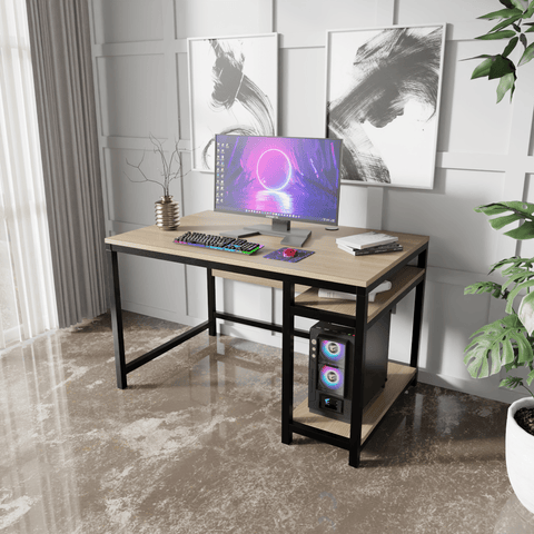 Carter Computer Table With Open Storage By Riyan Luxiwood.