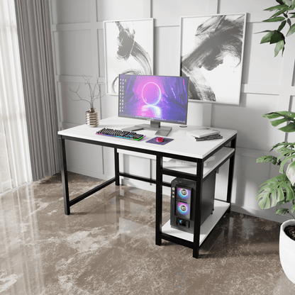 Carter Computer Table With Open Storage By Riyan Luxiwood.
