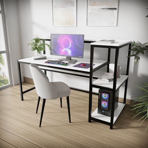 Fronx Computer Table With Open Storage By Riyan Luxiwood.