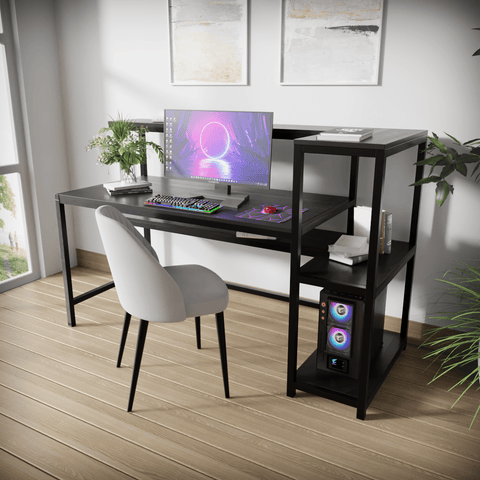 Fronx Computer Table With Open Storage By Riyan Luxiwood.