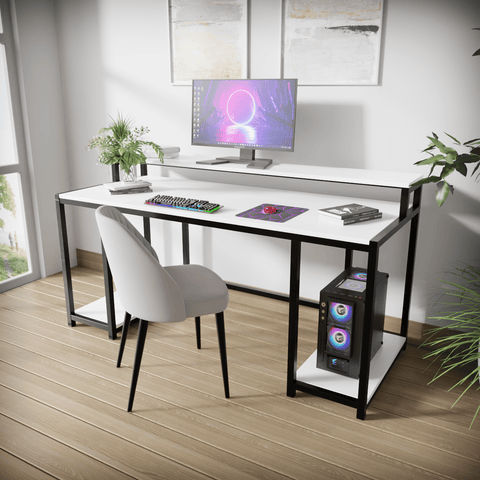 Nexus Computer Table With Open Storage By Riyan Luxiwood.