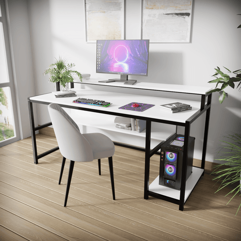 Trio Computer Table With Open Storage By Riyan Luxiwood.