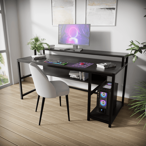 Trio Computer Table With Open Storage By Riyan Luxiwood.