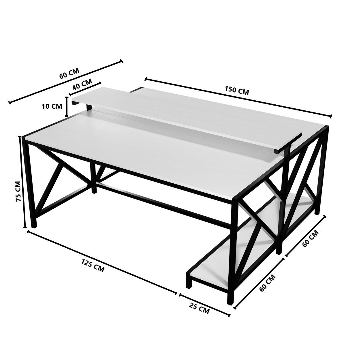 Hammer Computer Table With Open Storage By Riyan Luxiwood.