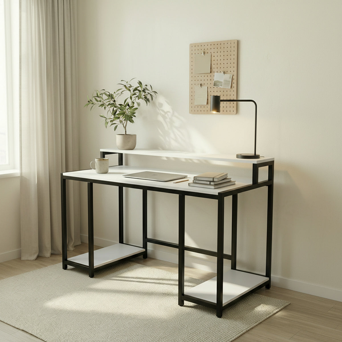 Nexus Computer Table With Open Storage By Riyan Luxiwood.