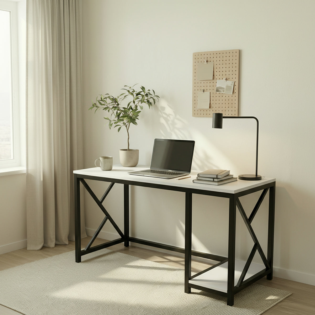 Patrick Computer Table With Open Storage By Riyan Luxiwood.