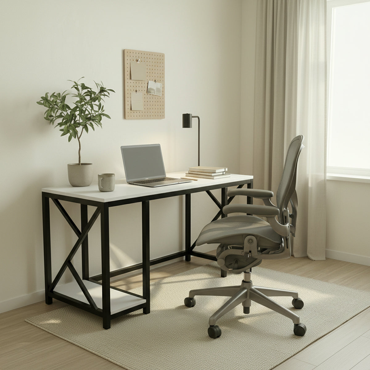 Patrick Computer Table With Open Storage By Riyan Luxiwood.