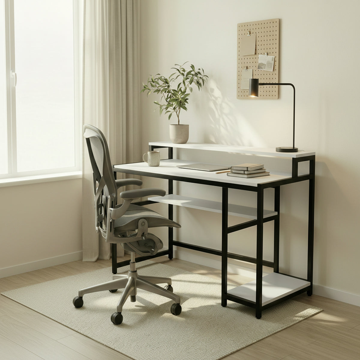 Trio Computer Table With Open Storage By Riyan Luxiwood.