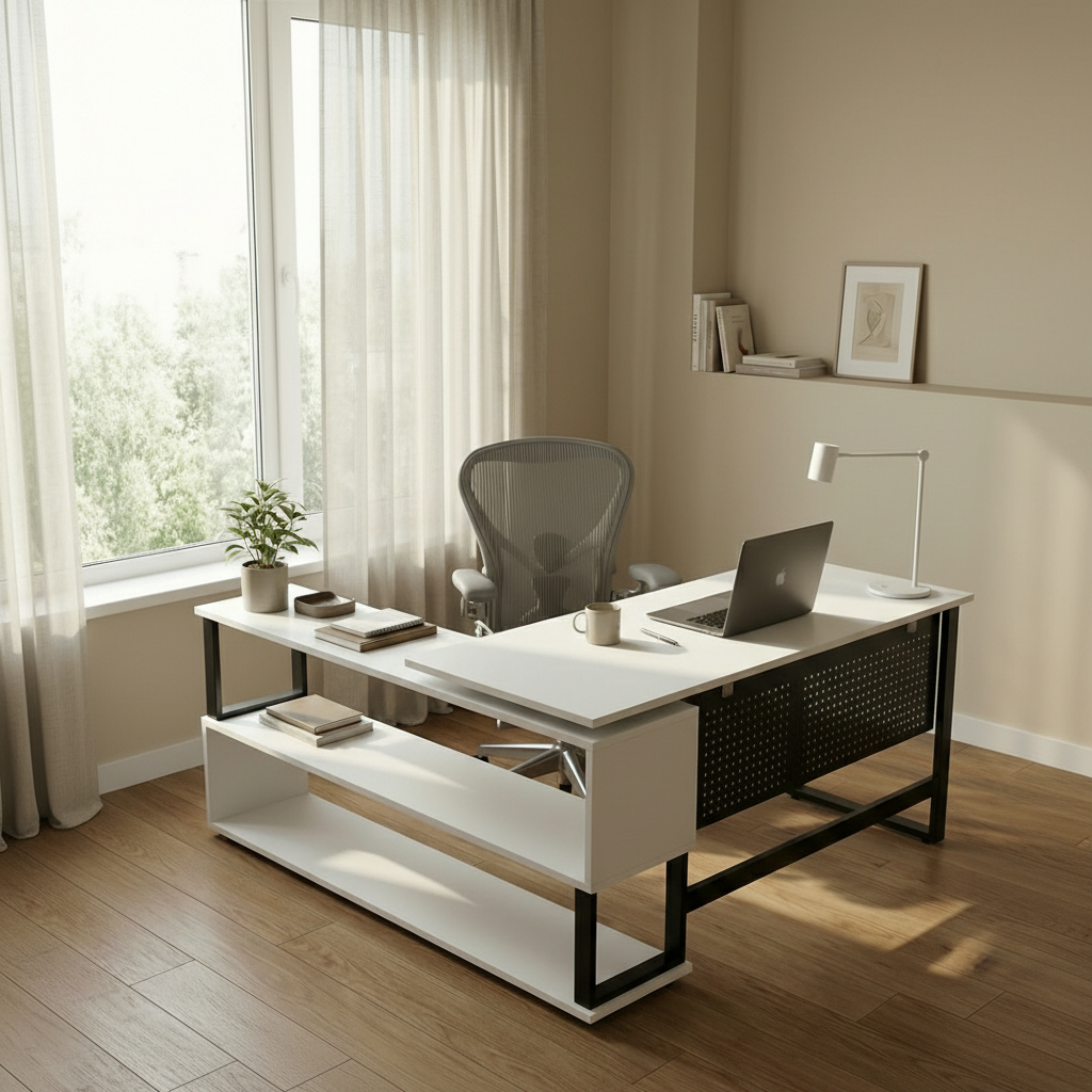 Hunter L Shaped Executive Desk by Riyan Luxiwood