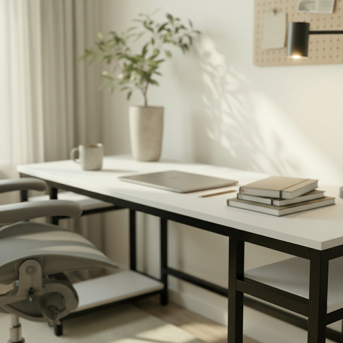 Edward Computer Table With Open Storage By Riyan Luxiwood.