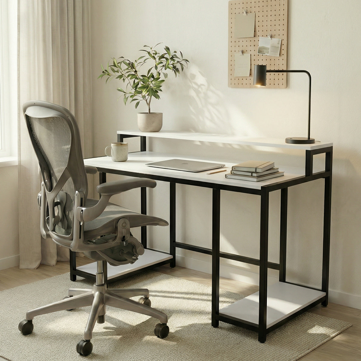 Nexus Computer Table With Open Storage By Riyan Luxiwood.