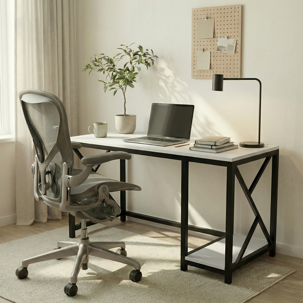 Patrick Computer Table With Open Storage By Riyan Luxiwood.