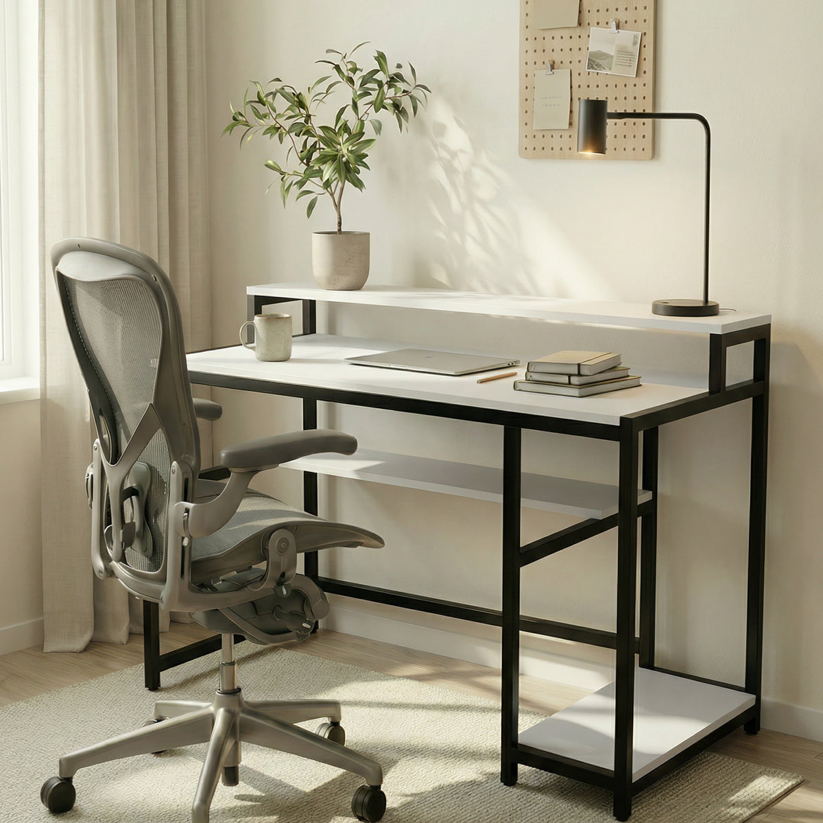 Trio Computer Table With Open Storage By Riyan Luxiwood.