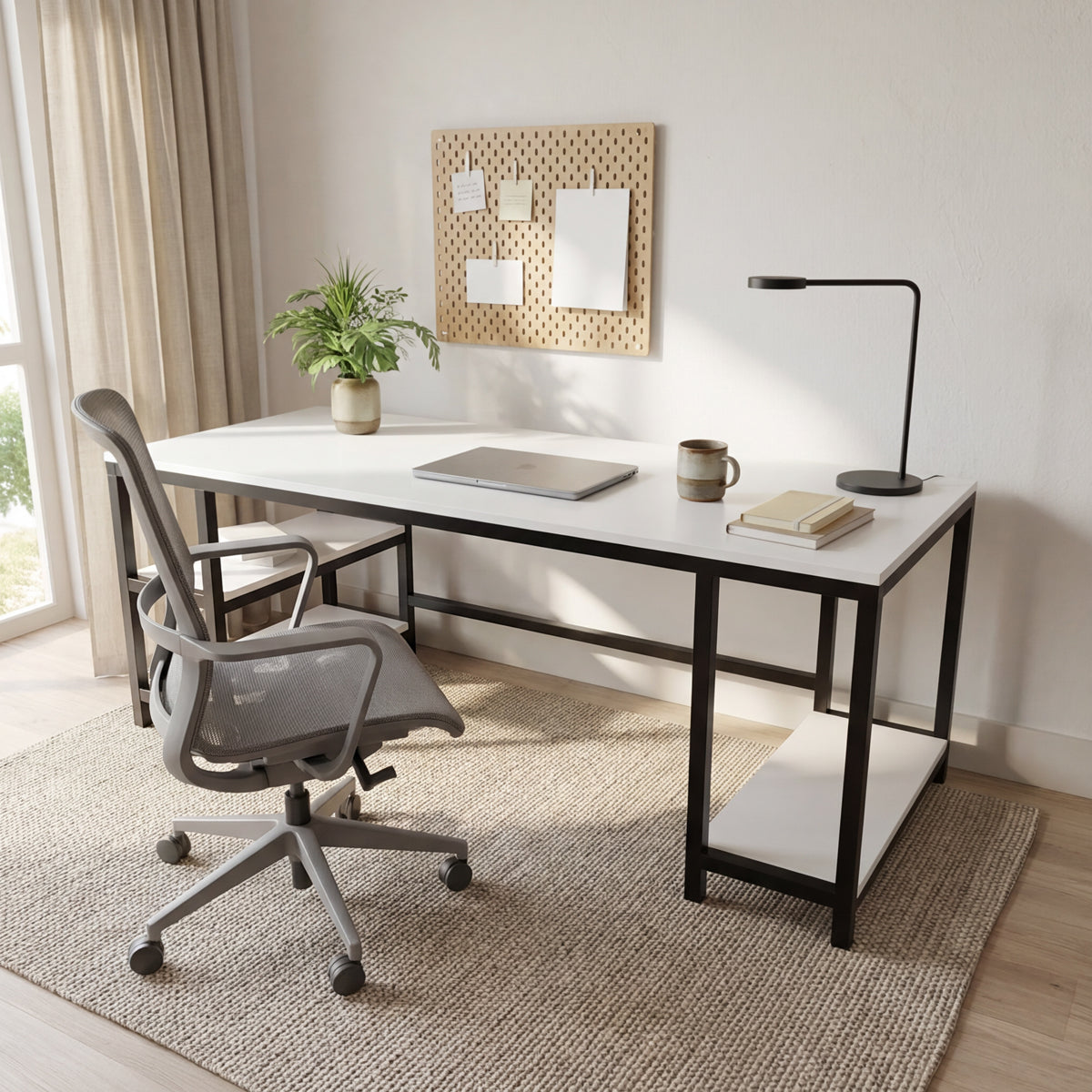 Jackson computer Table With Open Storage By Riyan Luxiwood.