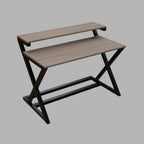 Austin Study Table in White Color with Upper Shelve by Riyan Luxiwood