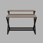 Austin Study Table in White Color with Upper Shelve by Riyan Luxiwood