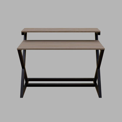 Austin Study Table in White Color with Upper Shelve by Riyan Luxiwood