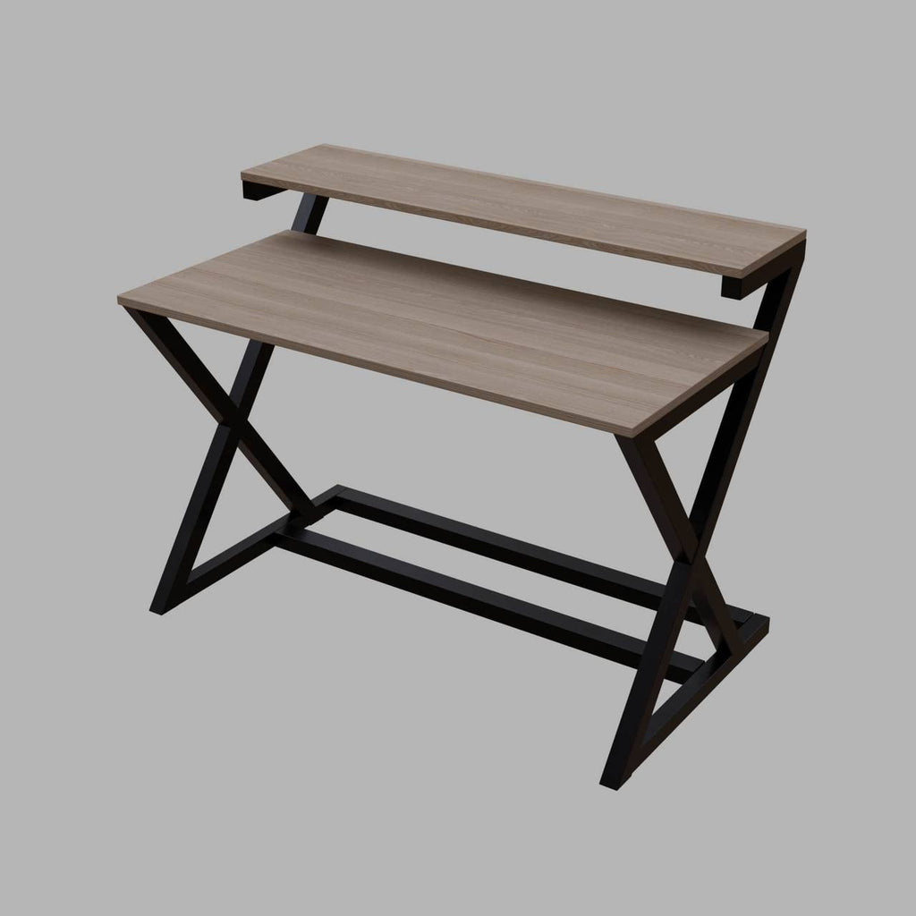 Austin Study Table in White Color with Upper Shelve by Riyan Luxiwood