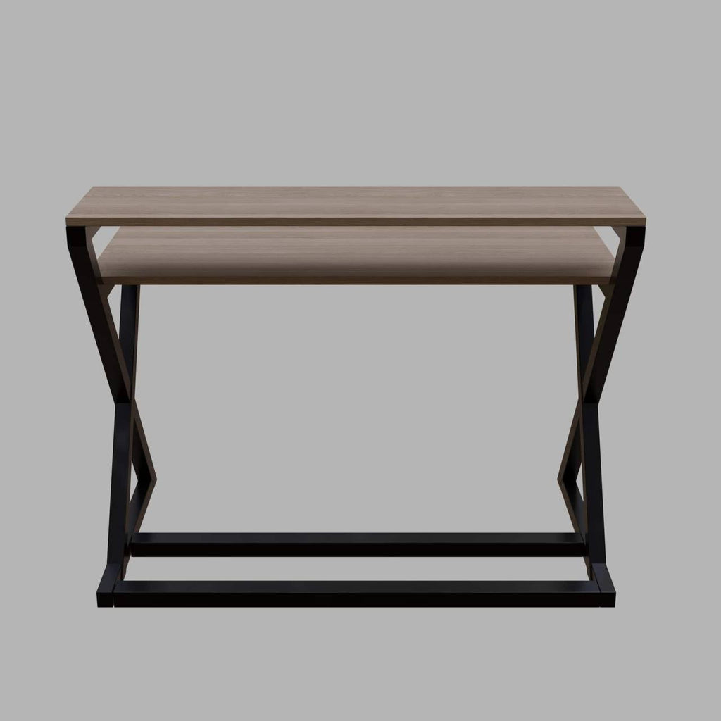 Austin Study Table in White Color with Upper Shelve by Riyan Luxiwood