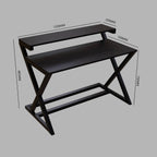 Austin Study Table in White Color with Upper Shelve by Riyan Luxiwood