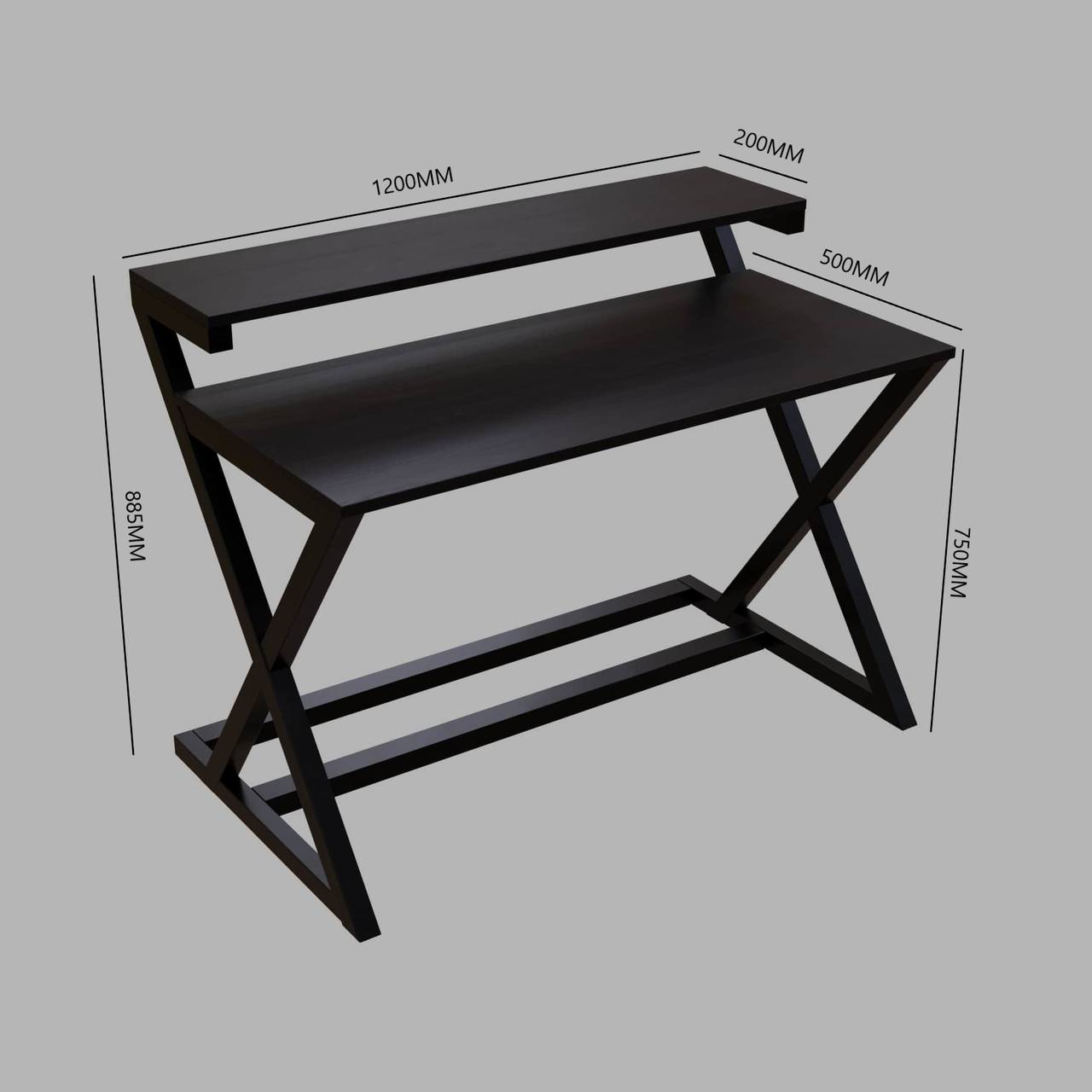 Austin Study Table in White Color with Upper Shelve by Riyan Luxiwood