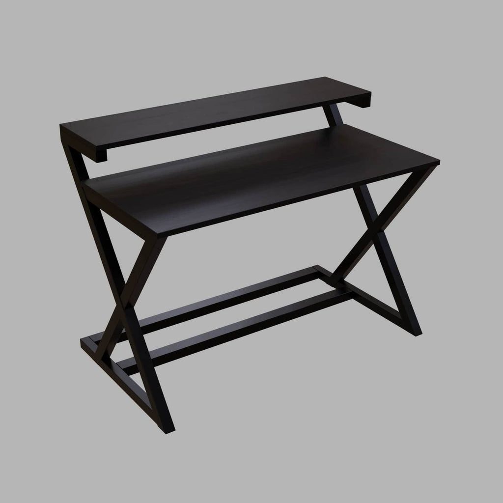 Austin Study Table in White Color with Upper Shelve by Riyan Luxiwood